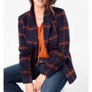 Cabi Checkmate Jacket Plaid Double Breasted Blazer Size L